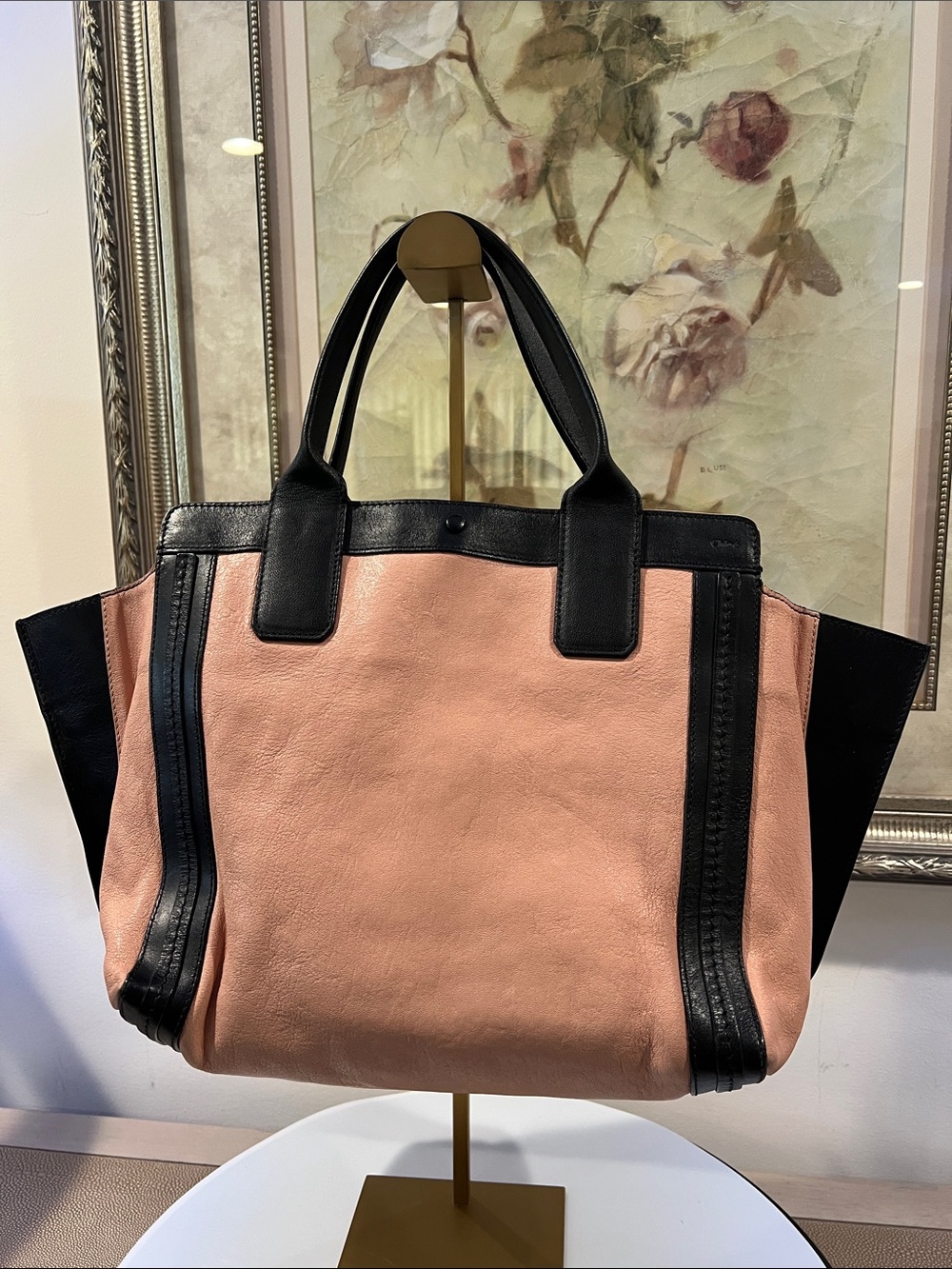 Chloe Chloé Alison Black and Pink Tote Bag